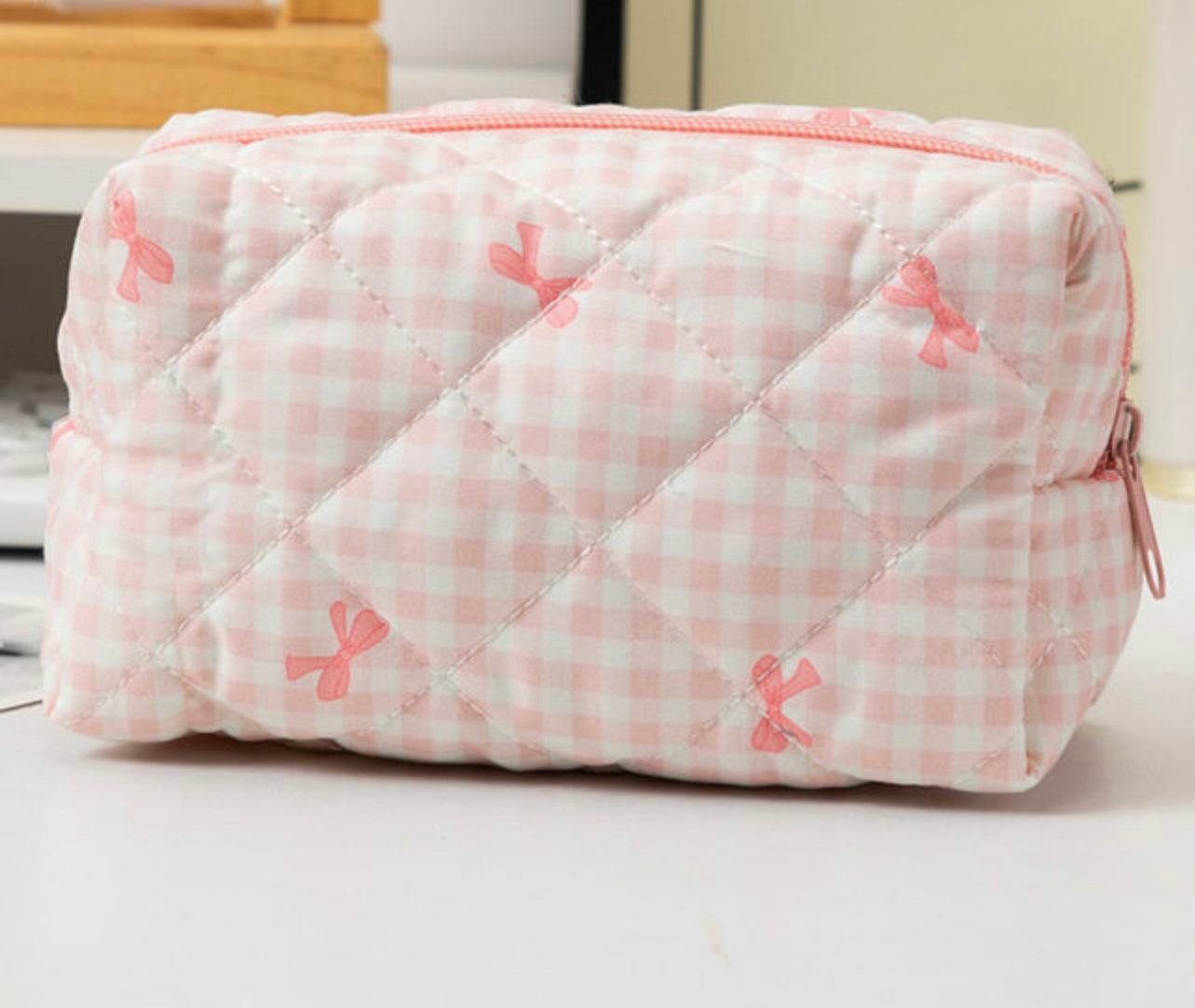 Pink Bow Make Up Bag