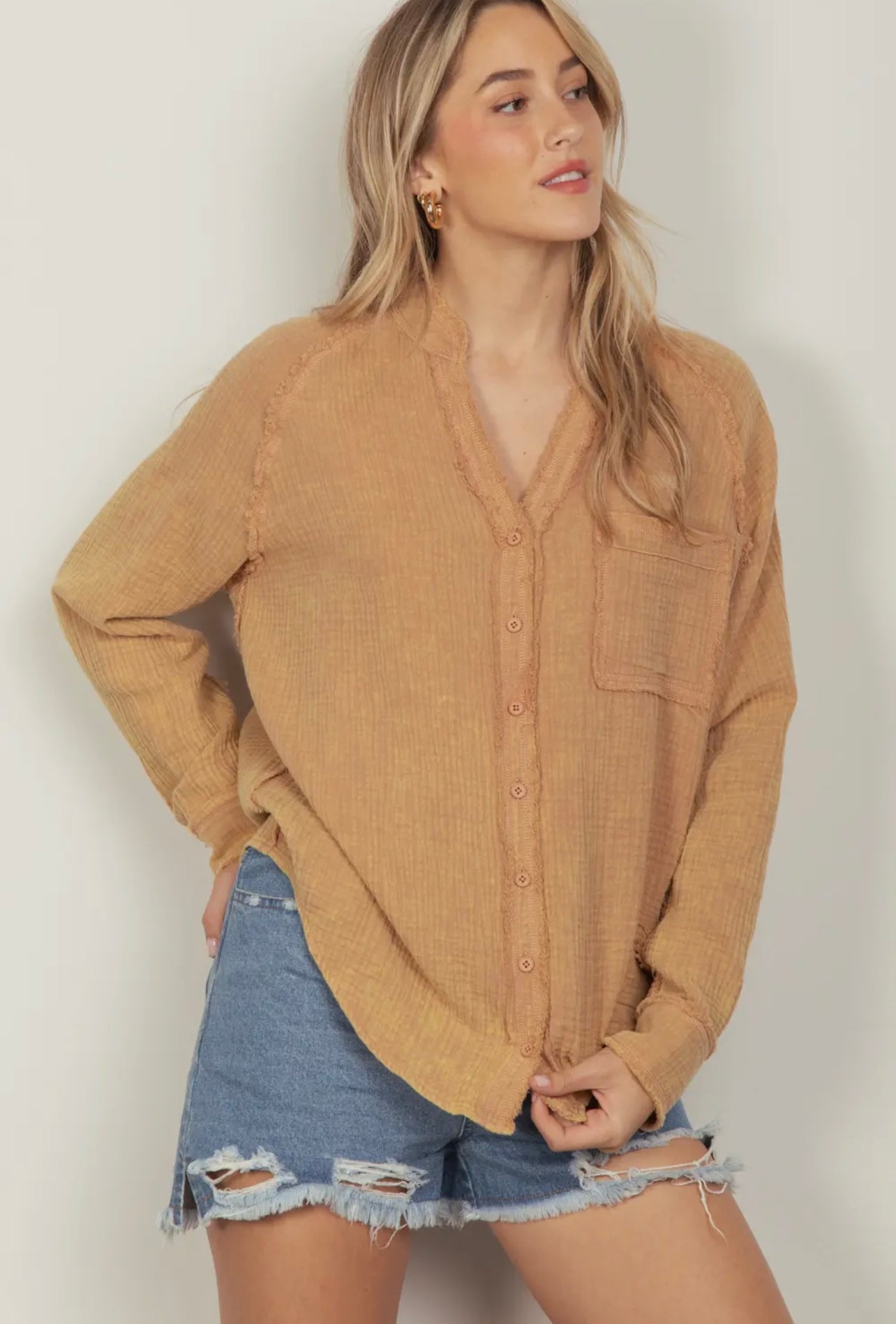 Woven Crinkle Top