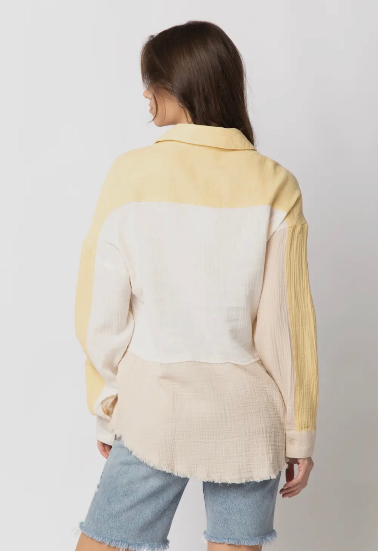 Color Block Button Up