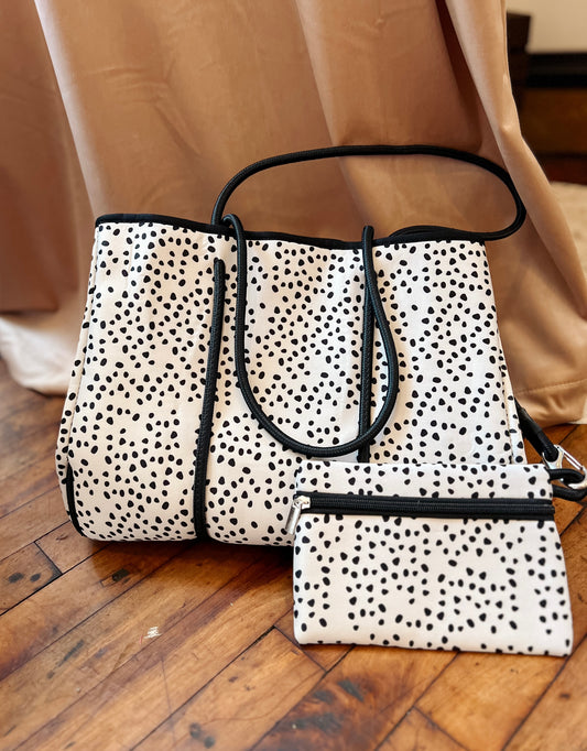 Beige Spotted Tote