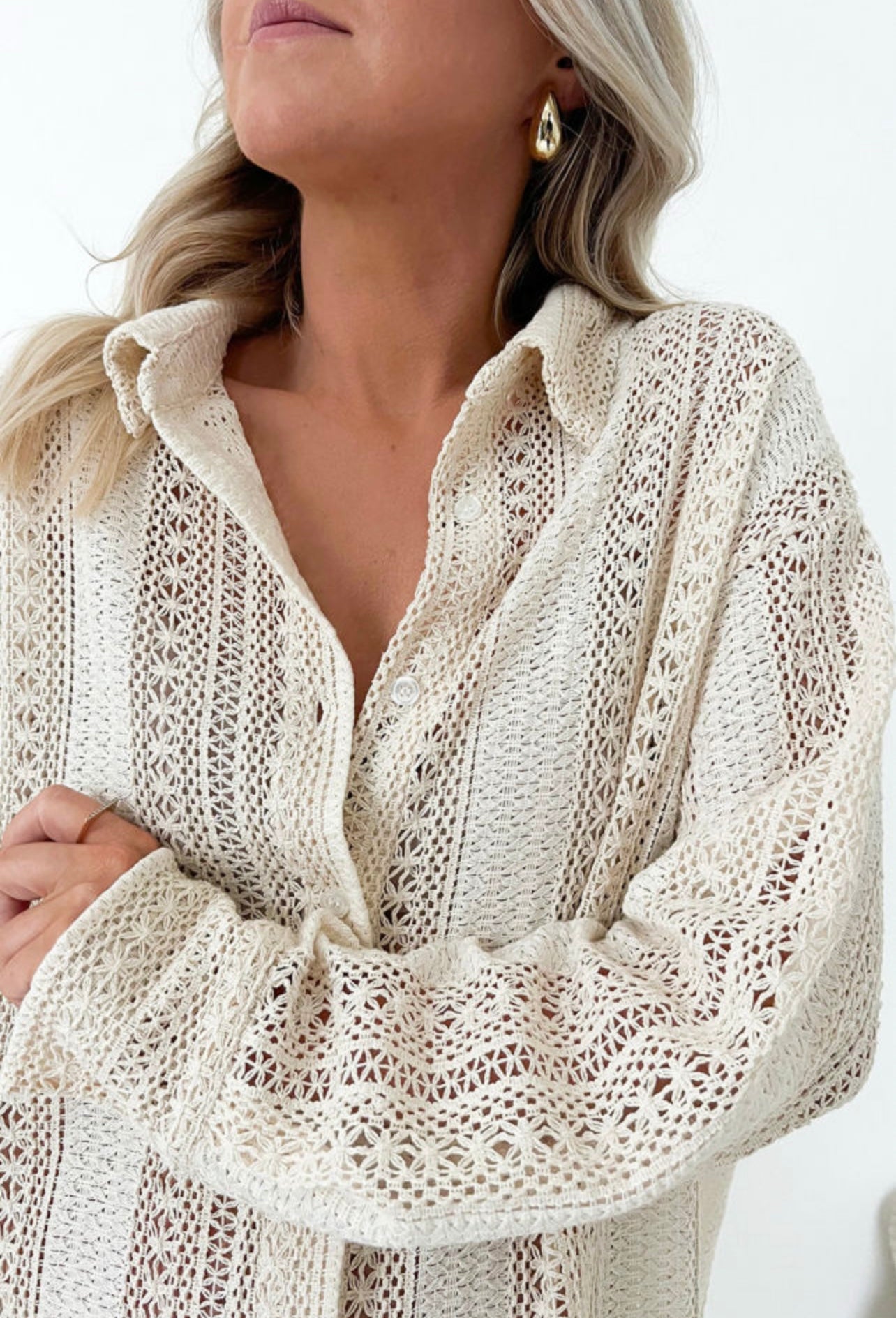 Beige Crochet Tunic