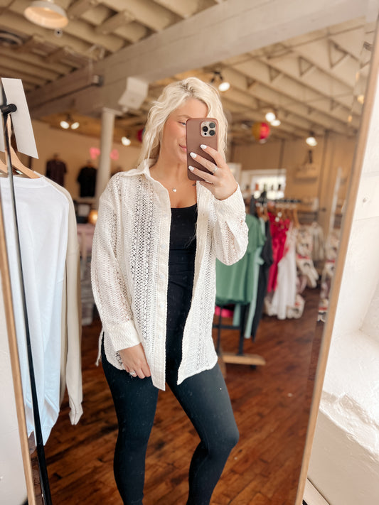 Beige Crochet Tunic