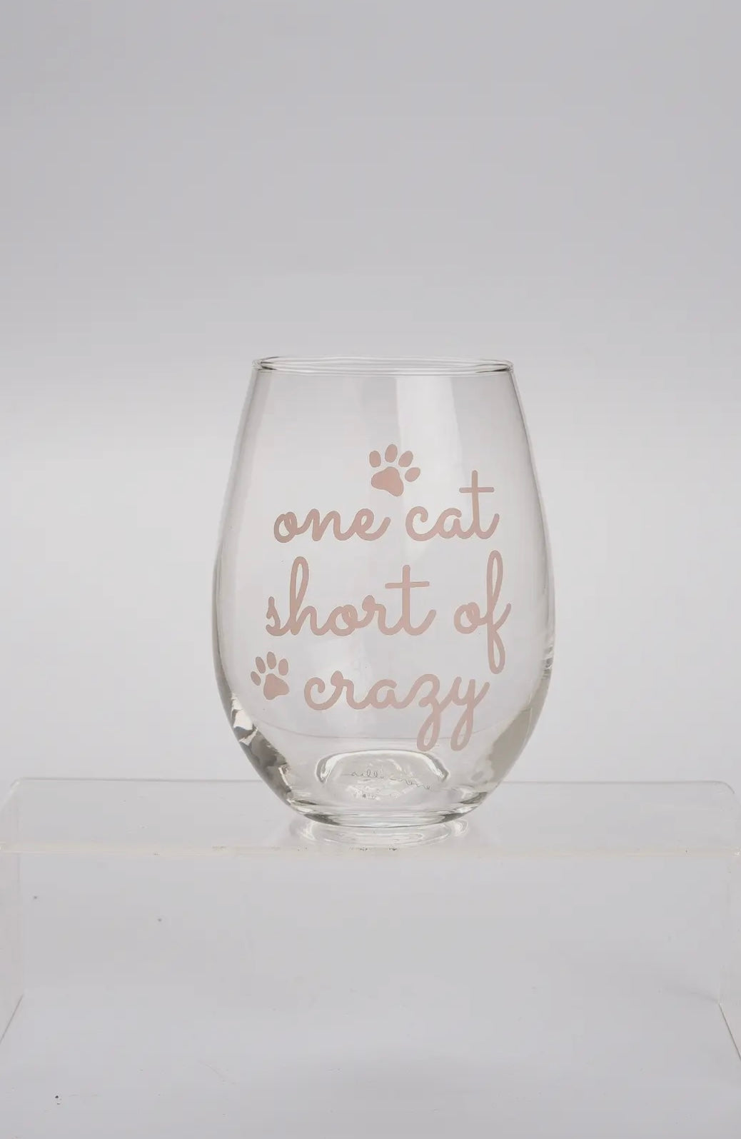 One Cat Short Wine Glass