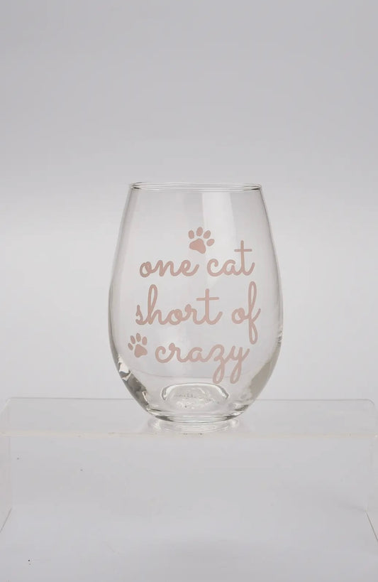 One Cat Short Wine Glass