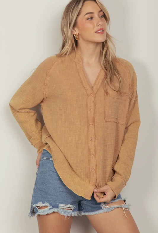 Woven Crinkle Top